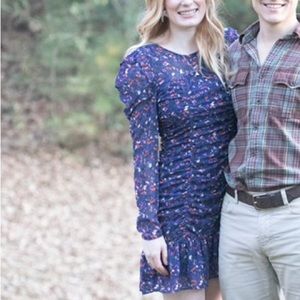 Parker floral ruched mini dress